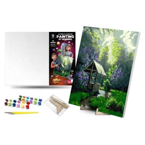 Картина по номерам 40х50 см "Летний дождь" с деревянной подставкой