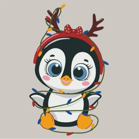 Картина по номерам со светодиодной подсветкой "С рожками" 25x25 см