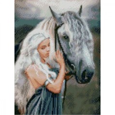 АЛМАЗНАЯ МОЗАИКА "Молодая наездница"