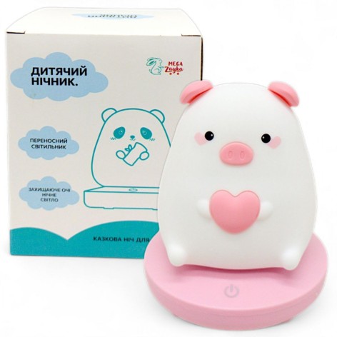 Ночник детский "Свинка" портативный, зарядка от USB