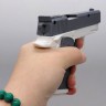 Водный пистолет, размер: 12х2.5х10 см, механический принцип работы, резервуар для воды внутри, в пакете, МИКС ВИДОВ