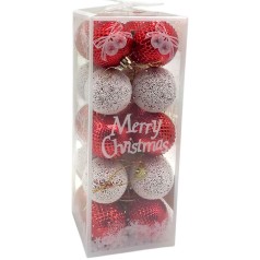 Новогодние украшения, 20 штук, шарики, D=5 см, в слюде