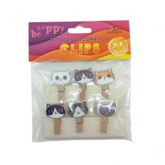 Деревянные декоративные зажимы, 6шт