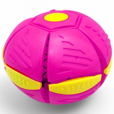 Мяч-трансформер, со светом "Flat Ball Disc: Мячик-фризби", розовый