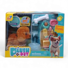 Щенок интерактивный "Plush Pet", с аксессуарами (коричневый)