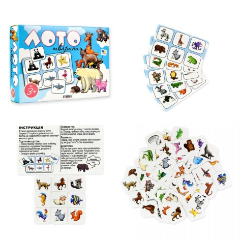 Настольная игра "Лото.Животные" на украинском языке