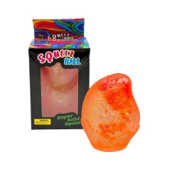 Сквиш антистресс "Капля воды с фигурными блестками" 7cm (Оранжевый)
