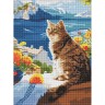 Алмазная мозаика "Мечтательный котик" 30х40 см