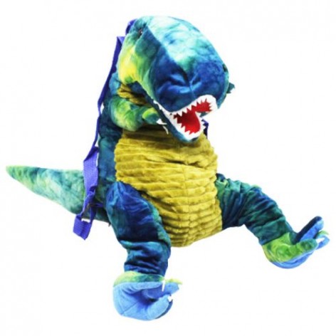 Мягкая игрушка-рюкзак "Динозавр: Ти-Рекс", сине-зеленый