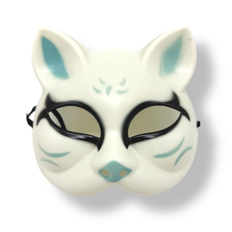 Маска Японской лисы (Бело-Голубая)