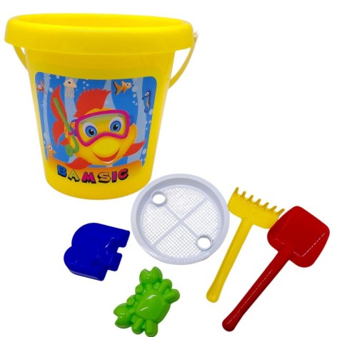 Ведро "Классико-2" с набором, состоит из двух частей (ЖЕЛТОЕ)
