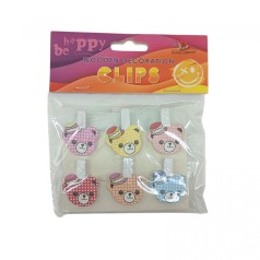 Деревянные декоративные зажимы, 6шт