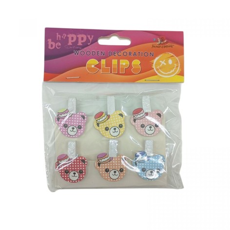Деревянные декоративные зажимы, 6шт