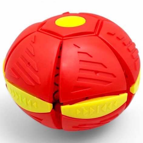 Мяч-трансформер, со светом "Flat Ball Disc: Мячик-фризби", красный
