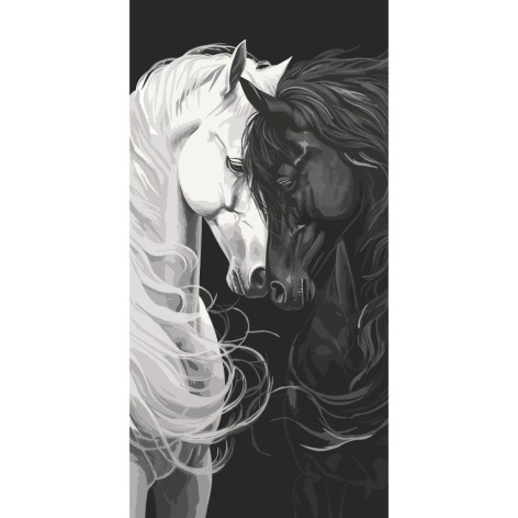 Картина по номерам "Свет и тень" 40х80 см