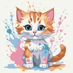 Картина по номерам "Цветной пушистик" 30х30 см