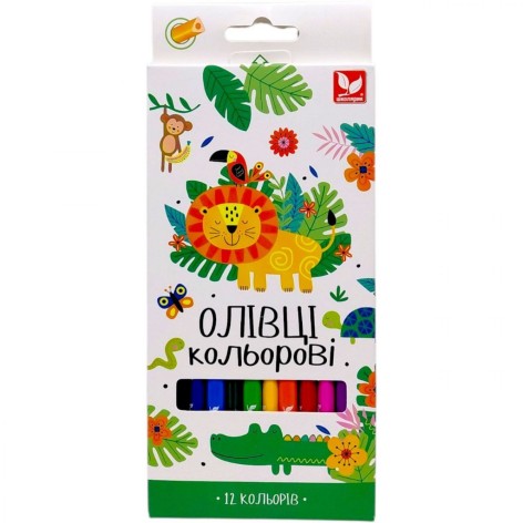 Олівці кольорові тригранні Школярик 12 кольорів