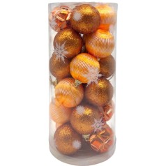 Новогодние украшения, 24 штуки, шарики, D=4.5 см, в слюде