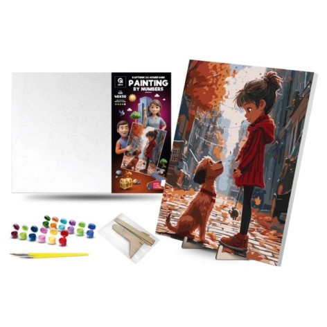 Картина по номерам 40х50 см "Верный друг" с деревянной подставкой