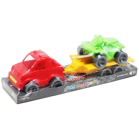 Набір авто "Kid cars Sport" (машинка червона + зелений квадроцикл)