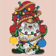 Картина по номерам со светодиодной подсветкой "Гном" 25x25 см