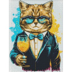 Алмазная мозаика "Мистер Кот" 30х40см
