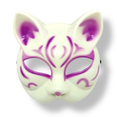 Маска Японской лисы (БЕЛО-фиолетовая)