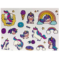 Татуировки-перебивки, временные, "Единорожки 2" (1 лист)