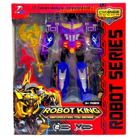 Трансформер, конечности вращающиеся, оружие, пластиковые колеса, в коробке (ФИОЛЕТОВЫЙ)