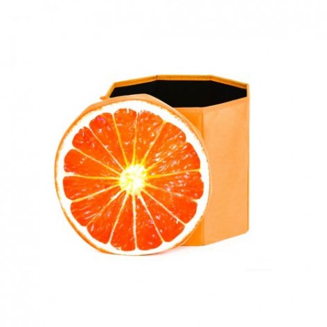 Корзина-пуфик для игрушек "Апельсин"