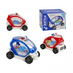 Машинка 2 цвета, "Полиция", подсветка, звук, колесо свободного хода, шестерни движущиеся, в коробке