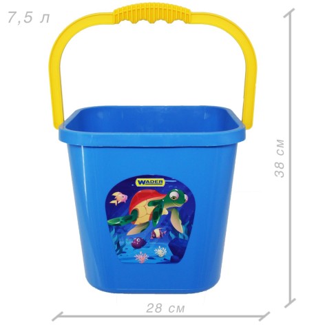 Ведро квадратное супер большое, 7.5 л (синее)