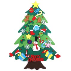 Набор для творчества "Фетровая елка", игрушки на липучках + гирлянда (высота - 95 см)