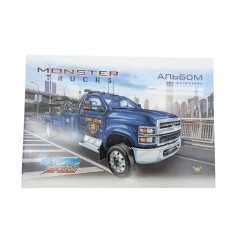 Альбом для рисования, 100г, на скобе, 202х292 мм, 16 лист. ДЖИП ТРАК СИНИЙ