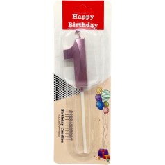 Свеча для торта "Цифра 1" (ФИОЛЕТОВАЯ)