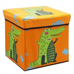 Корзина-пуфик для игрушек "Крокодил" (оранжевый)