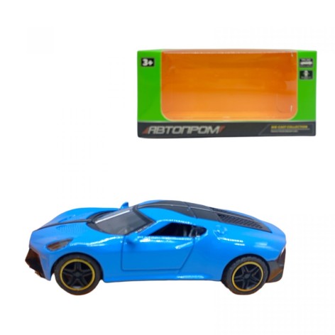 Машинка металлическая "АВТОПРОМ 1:43, BUGATTI" (СИНЯЯ)