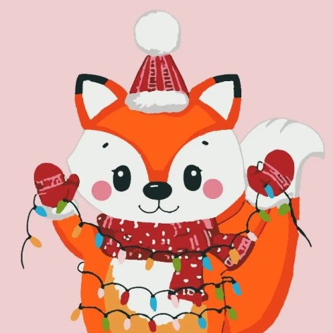 Картина по номерам со светодиодной подсветкой "Белочка" 25x25 см