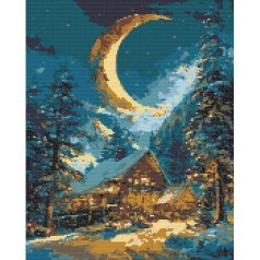 Алмазная мозаика "Зимнее тепло дома" 40х50 см