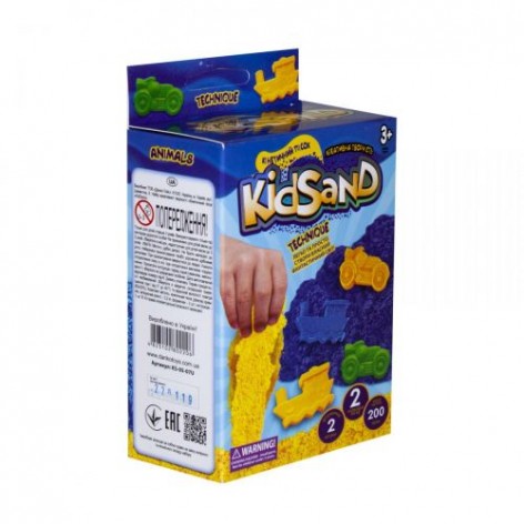 Кінетичний пісок "KidSand: Техніка" з формочками, KS-05-07U, 200 г (укр)