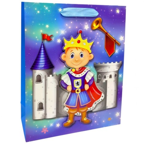 Пакет подарунковий, 32х26х10,5 см (ПРИНЦ) мікс видів