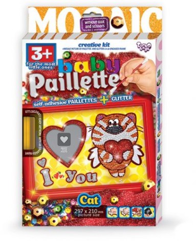 Картина-мозаїка з паєток "Baby Paillette: Котик"