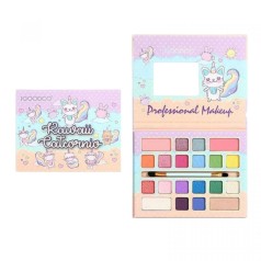 Косметика 16 цветов теней, кисточка, зеркальце, румяна, контуринг, в коробке