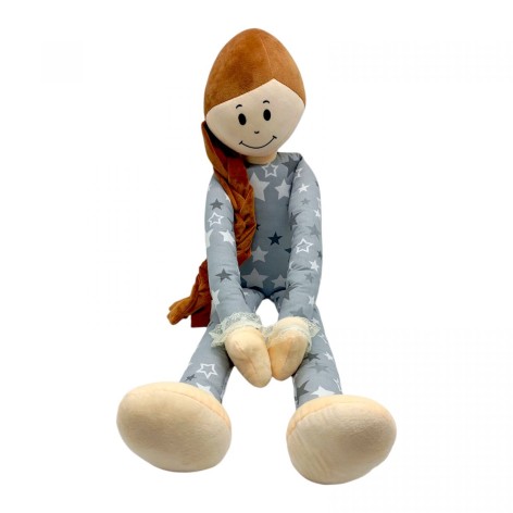 Мягкая кукла-объятия "Подружка", 100 см (СЕРАЯ)