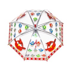 Зонт прозрачный "Птички", 74 см (красный)