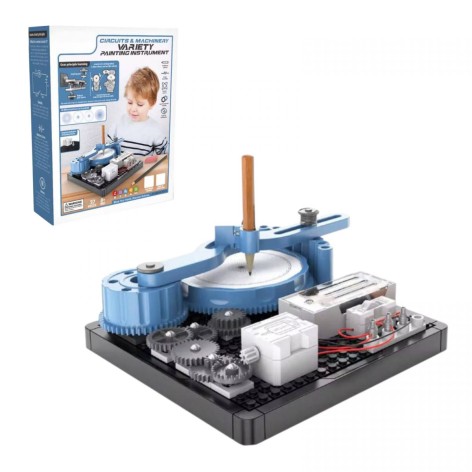 Конструктор электронный "Спирограф", 37 элементов, 48 узоров, QR-код с видео мастер-классом, на батарейках, инструкция, в коробке