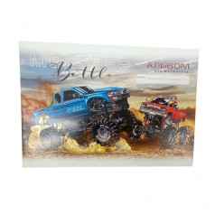 Альбом для рисования, 100г, на скобе, 202х292 мм, 16 лист. БАТЛ-ТРАК 2 ДЖИПА