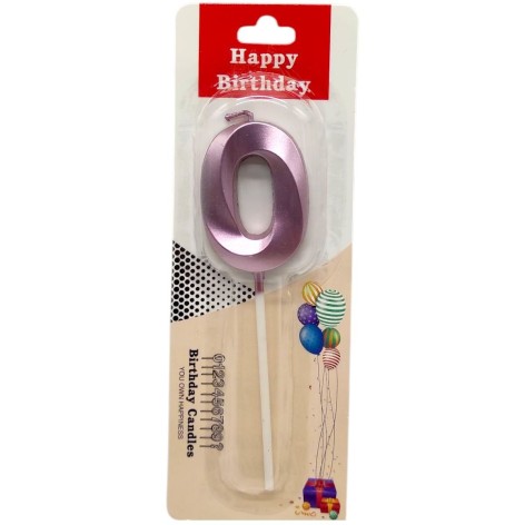 Свеча для торта "Цифра 0" (ФИОЛЕТОВАЯ