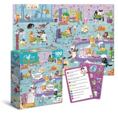 Пазл "Look and Find/Ищи и находи. Кошачье кафе" 100 эл