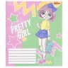 Тетрадь ЦВЕТНАЯ на 12 листов Клетка "PRETTY GIRL" (20 ШТ)